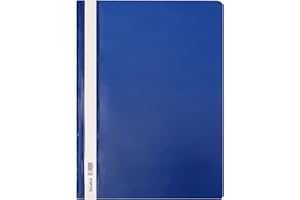 OFFICE CENTRE 5 x Dark Blue Clear Cover A4 Presentation Project Folders Hard Document File Organiser Holder Case 2 Prong Display