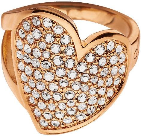 Guess - Para mujer vapor de tamaño n rosa en relieve con brillantes para el desierto anillo beauty ubr11403-54