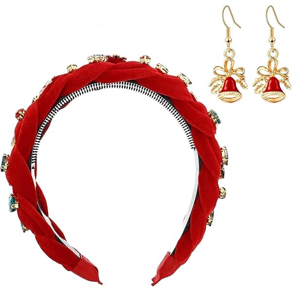 FAERLIIRY Weihnachts-Stirnband Mit Perlen & Strass – Glitzerndes Haar-Accessoire Für Die Feiertage