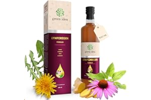 ‎GREEN IDEA Green idea - LYMFOREGEN SIRUP - Unterstützung des Lymphsystems - Brennnessel, Löwenzahn und Ingwer - einzigartige Formel für einen optimalen Entwässerung - VEGAN - 500 ml