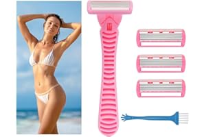 LOPHE Maszynka do golenia dla kobiet, golarka damska z 6 ostrzami i antypoślizgowym uchwytem, golarka damska z 4 ostrzami do golenia, ręczna maszynka do golenia dla mężczyzn i kobiet, odpowiednia do