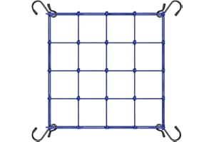 EIYVPRA 25 x 25 cm Filet à Bagages pour Les paniers de vélo Unisex-Adult, Tendeurs Elastique avec Crochets, pour Motos et Velos, Bleu