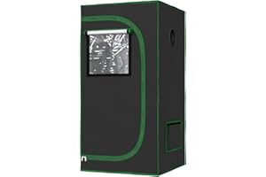 WOLTU Tente de Culture Hydroponique 60x60x120cm, Chambre de Culture avec Fenêtre d'Observation, Petite Serre Intérieure, pour Plantes, Fleurs, Légumes à Domicile, en Mylar Réfléchissant + Noir