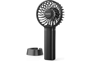 EasyAcc Mini Handventilator Taschenventilator USB Ventilator 5-17 Stunden 3 Speeds mit Lanyard und Base akkuTragbarer Lüfter Elektrischer Aufladbarem Batterie für Reisen Draußen Büro schwarz