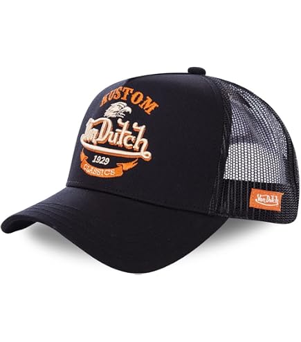 Von Dutch Berretto Trucker Uomo/Donna – Regolabile, Con Patches Ricamati, Taglia Unica 55,5-60 Cm