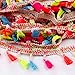 Produktbild Quaste Trim Trimmen bunt Nähen Craft Meterware Bobble Fransen Qualität DIY Pom Pom 10 mm Cream Rainbow