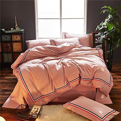 Bed sheet set -Cotton 1800 Bedding - Fade, Stain resistant - Hypoallergenic - 4 Piece(Solid color- Simple) -A King