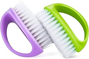 Amaxiu Cepillos de uñas de mano, 2 cepillos de uñas resistentes para limpieza de uñas, cerdas rígidas firmes de nailon, limpieza profunda para mecánicos, jardineros, manos debajo de las uñas de los