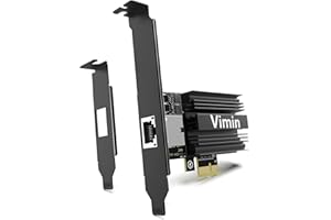 VIMIN Carte réseau 10G PCIE4.0×1, contrôleur Marvel AQC113, carte adaptateur Ethernet 10Gb Base-T Compatible avec PCI Express X1, X4, X8, X16, 10G NIC Connecteur RJ45 pour Windows/Windows Server/Linux