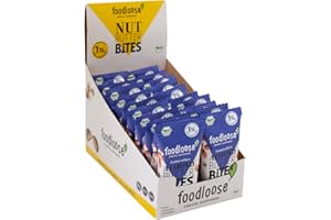 ‎FOODLOOSE foodloose Bio-Almond Butter Bites Gebrannte Mandel | Weihnachtlicher Snack aus Datteln mit cremiger Mandelmus Füllung| Vegan, Bio, glutenfrei & ohne raffinierten Zucker | Vorteilspack (20 x 40g)