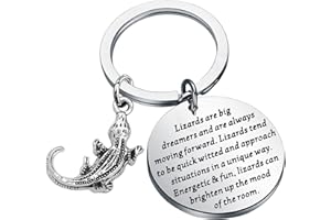 bobauna Lizard Keychain Bearded Dragon Jewelry Reptile Gift Lizards Are Big Dreamers For Lizard Enthusiast Lover