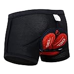 X-TIGER Ciclismo Uomo 5D Gel Imbottito Boxer Traspirante Biancheria Intimo Mutande Pantaloncini da Ciclismo Bici-Nero,L