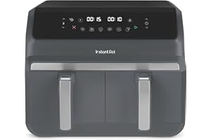 Instant Pot - Vortex Dual Truffle Grey - Frytkownica na gorące powietrze - Duża, 8 l, rozmiar rodzinny, podwójna, podwójne kosze 4 l, 8 w 1 - suszenie, grillowanie, pieczenie, smażenie.