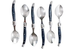 Pradel Excellence Caja de 6 cucharas de Sopa Laguiole, Acero Inoxidable, Color Gris, 25.2 x 17 x 2.8 cm, 6