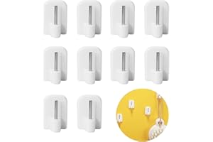 BEEJUNE 10 Stück, Gardinenhaken Selbstklebend, Klebehaken Gardinenstange Haken, Klebehaken Gardinenstange Klein, Für Gardinenstangen Vitragestangen Gardinenhalter Vorhänge, Dekohaken (Weiß)