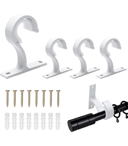 Lot De 2 Supports Pour Tringle Ø32 Mm - Ohamtes - Longueur 300 Mm - Montage Mur/Plafond