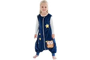 XQ&XG Sacco Nanna con piedini, Bambini Sacco Nanna Invernale con gambe 2.0 TOG, Sacco a pelo con gambe, Gufo, 1-3 Anni