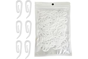 Magnesis White Plastic Curtain Hooks for Door Curtain,Window Curtain,Curtain Header Tape Drapery Hooks 2.8x1.2cm (120PCAK)…………