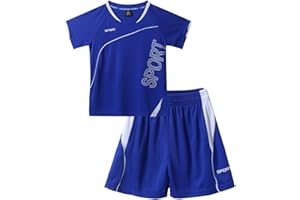 Aislor Conjunto Deportivo Verano para Niños Sport Ropa Deportiva Camiseta de Manga Corta y Pantalones Cortos Chándal Deporte Fútbol Baloncesto Running 2 Piezas
