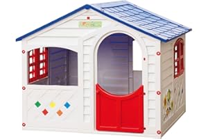 GRANDSOLEIL GRAND SOLEIL, Casamia, casetta da Giardino in Resina, in Polipropilene, Dimensioni 130 x 106 x 115 cm (l x p x h), Colori Bianco, Rosso e Blu