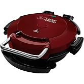George Foreman 24640-56 Fitness Mangalı Entertaining 360&deg;, Ekstra B&uuml;y&uuml;k Izgara Y&uuml;zeyi, &Oslash; 30 cm, Pizza Pişirme Tepsisi, Kırmız