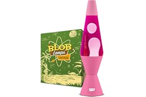 Blob Lamps® Pink Liquid Motion Vintage Metal Base & Cap 14.5” Mood Lamp