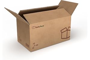 RaKuPack Versandkarton 25 Stück Faltkarton 240x130x130mm Innenmaß (24x13x13cm) Verpackungskarton bedruckt Warensendung Karton braun Faltschachtel Paket Versandschachtel Kartonage verschiedene Größen
