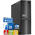 Desktop PC with Intel i5 4-Thread 3.20 GHz | 16GB DDR3 | 512GB SSD | DVD±RW | USB3 | WiFi 600 and Bluetooth 5 | Windows 11 Professional 64-Bit | Business Office Multimedia Computer | 3 year warranty!