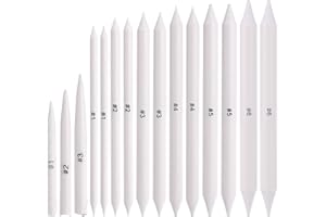 JIYIN 15Pcs Blending Stumps for Drawing, Tortillions Blending Sticks Blending Pencil Oil Pastel for Beginner Drawing, Paper Art Blenders Shading Paper Stumps for Artist Charcoal Sketch Drawing Tools