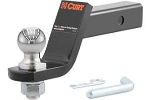 CURT 45056 Trailer Hitch Mount with 2-Inch Ball & Pin, Fits 2-In Receiver, 7,500 lbs, 4-Inch Drop