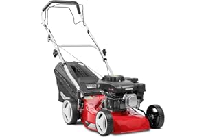 GREENCUT GLM690X - Tondeuse à Gazon à Essence 132cc 5cv, 4 Temps OHV, démarrage Manuel et Largeur de Coupe de 410mm, 17 Pouces, Hauteur de Coupe réglable, Sac de ramassage de 45L