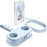 ORICO AP3 Travel Power Strip USB-C PD 20W Blue | 2 outlets, 2 USB-A and 1 USB-C PD, 2500 W max, 1.5 m cable, cable winding sl
