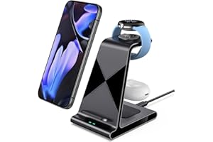 WUSTENTRE Bezprzewodowa ładowarka do Google Pixel Watch 3/2, Bezprzewodowa Stacja ładująca 3 w 1 do Google Pixel 9/8a/8 Pro/8/Fold/Pixel 7/7a/7 Pro/6/6 Pro/5/4/3, Fitbit Versa 4/3/Sense 2 i Pixel Buds Pro