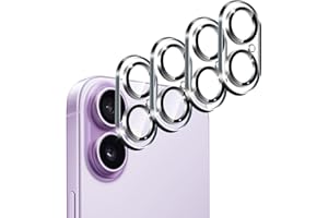 ivoler Caméra Arrière Protecteur Pour iPhone 17 / iPhone 16 / iPhone 16 Plus Caméra avec [4 pièces], Protection [Anti Rayures] Ultra Résistant Film Verre Trempé