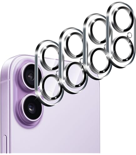 New Horrizon Protezioni Per Obiettivo Fotocamera Per IPhone 16/16 Plus/17 – Vetro Temperato 9H, 5 Pezzi