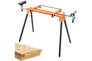 VEVOR Soporte para Sierra Ingletadora - Base Plegable 94-199 cm para Trabajo de Madera y Metal - Capacidad 150kg - Altura de Mesa 78cm