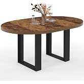IDMarket - PHOENIX 4-6 people extendable round dining table in dark wood with aged effect and black 110-150 cm