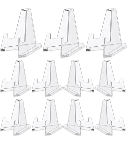 Supports Photo Lot 24 Plastique Transparent - Chevalets Présentation 4 Pouces Réglables Supports Photo Transparents - 8