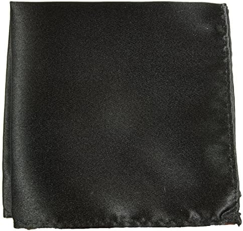 Black plain pocket square handkerchief 100% silk