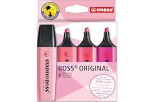 STABILO - Marcador BOSS ORIGINAL - Estuche sombras de rosa con 4 colores