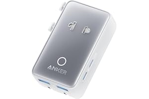 ‎ANKER Anker Nano Travel Adapter Worldwide, uniwersalny adapter podróżny z 4 portami USB, 2 portami USB C, 2 portami USB A i 1 gniazdem AC, adapter gniazdkowy, może być używany w ponad 200 krajach