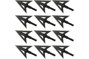e5e10 12pcs Metal Sharp Broadheads 2 fixed blade 110 Grain Hunting Archery Arrowheads