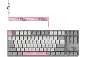 AJAZZ AK873-75% Wired Klawiatura do Gier-TKL 80% Hot-Swappable Klawiatura Mechaniczna Brown Switch-Spiralny USB C Kabel-RGB Compact 87 Keys PBT-Zdejmowana Magnetyczna Pokrywa for PC/Mac-Jasnoszary
