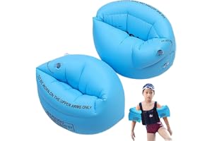 Simmarm floaties, arm floaties, 1 par uppblåsbara armfloaties för vuxna och barn, tjock PVC badarm floaties med luftventil, bärbar pool floaties arm, baby simning float