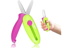 YPLUS Ciseaux de sécurité rétractables pour enfants, Moderne, Vert