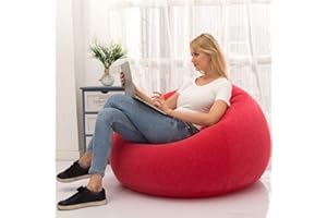 LONEEDY - Divanetto gonfiabile per interni o esterni, con interno morbido, (rosso sferico)