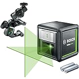 Bosch Kreuzlinienlaser Quigo green mit Multihalterung (grüne Laserdiode, Arbeitsbereich: 12 Meter, 2x Batterien, im Karton)