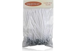 MILIVIXAY 100 stoppini per candele pre-cerati, 25,4 cm, per realizzare candele.