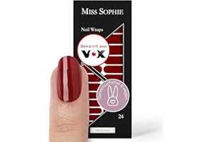 Miss Sophie Nagelfolie - Paris Je T'aime - Einfarbig, Rot, Nail Wraps - 24 ultra-dünne selbstklebende langanhaltende Nagelfolien