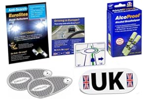 Family Motoring & Leisure Eurolites Headlamp Beam Adaptors + Alcoproof Twin Pack + Drive Right and Magnetic UK Plate